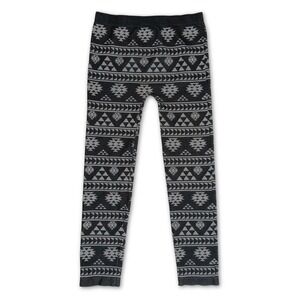Faded Glory Girls Leggings One Size Dark Gray Winter Geometric Southwestern Vibe